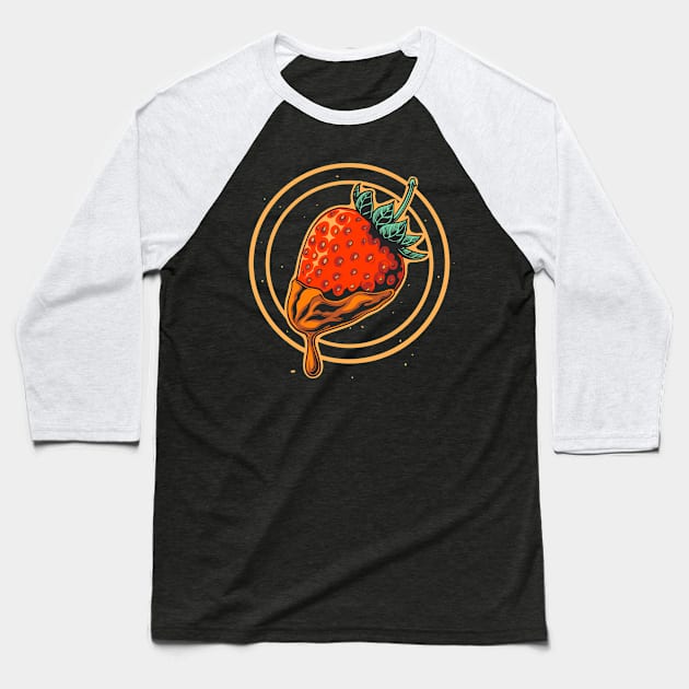 Melting strawberry Baseball T-Shirt by phsycartwork